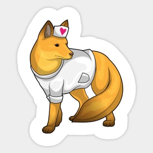 Fox Nurse Heart Sticker